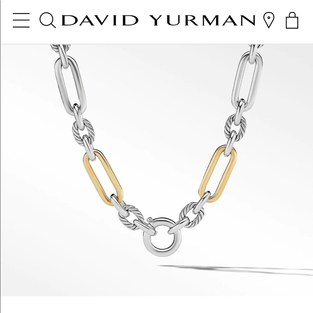 David Yurman Lexington Necklace in sterling silver with 18 karat gold.